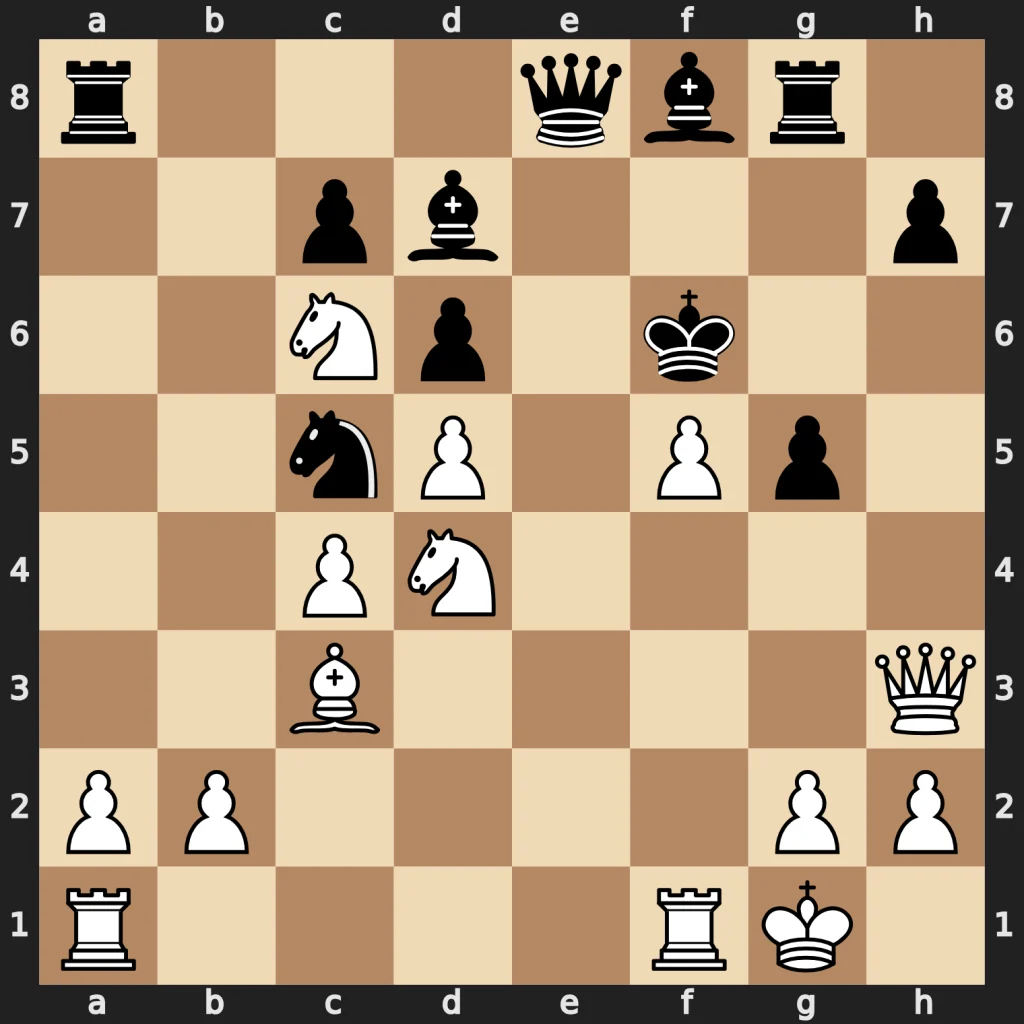 After 32. Ne6+ it is mate in 2. Can you spot it?